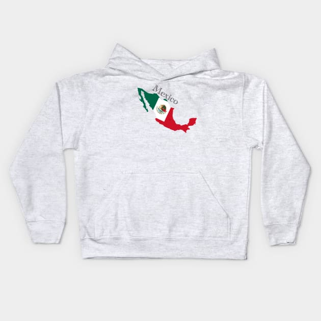 Mexican Map and Fkag Kids Hoodie by TNMGRAPHICS